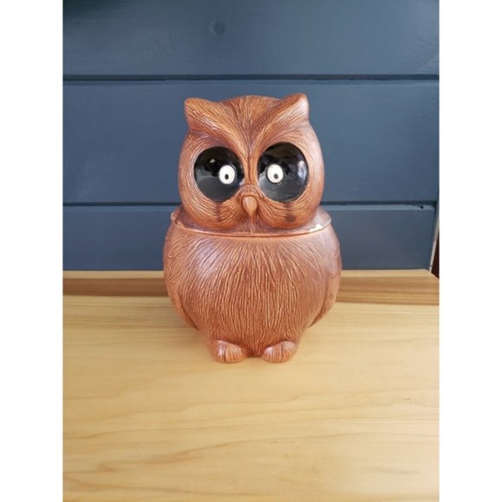 Vintage‎ Owl Ceramic Cookie Jar